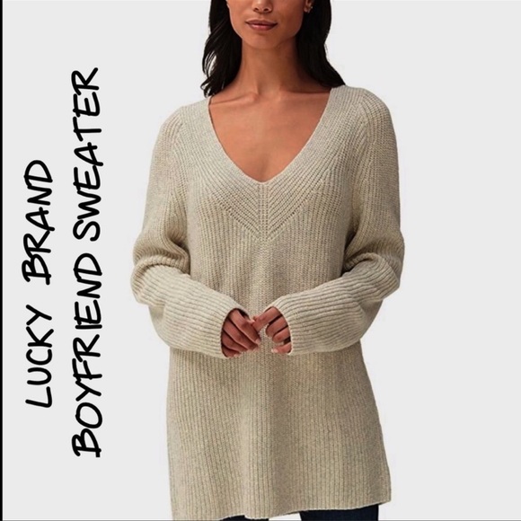Lucky Brand Sweaters - LUCKY BRAND SHIMMERING BOYFRIEND SWEATER NWT